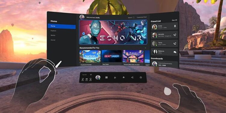 Meta Quest store with hand tracking