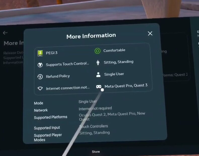 Meta Quest 3 in the VR Store